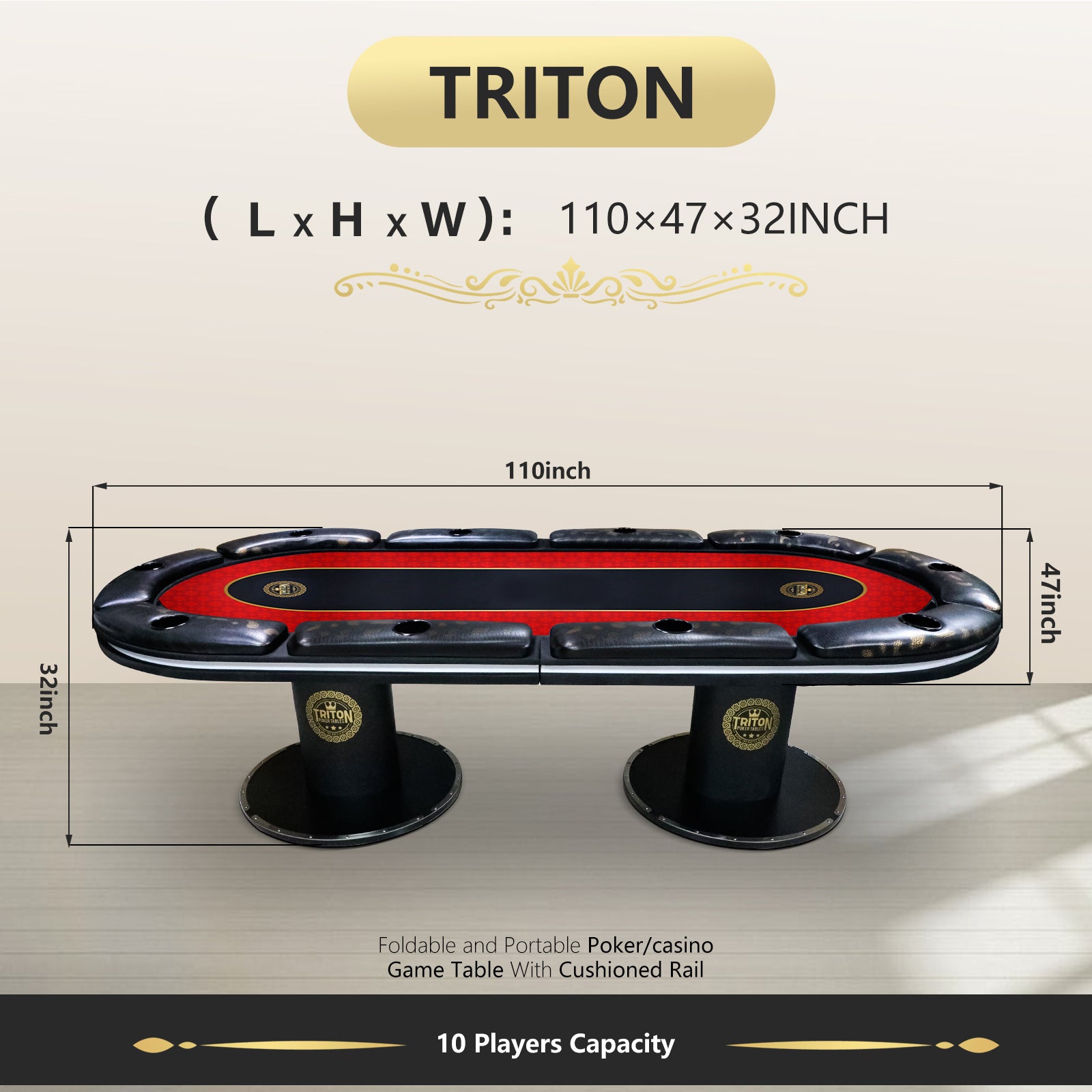 Casino Style Poker Table With LED Light