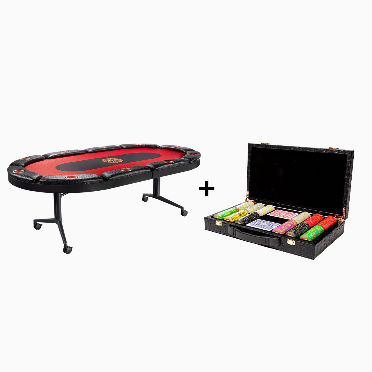 Triton Premium Folding 10 Player Poker Table + Premium Poker Chip Sets