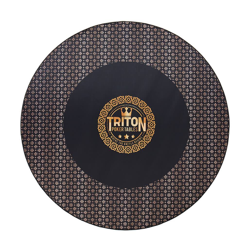 Triton Black Portable Round Cards Table Mat with Carry Case