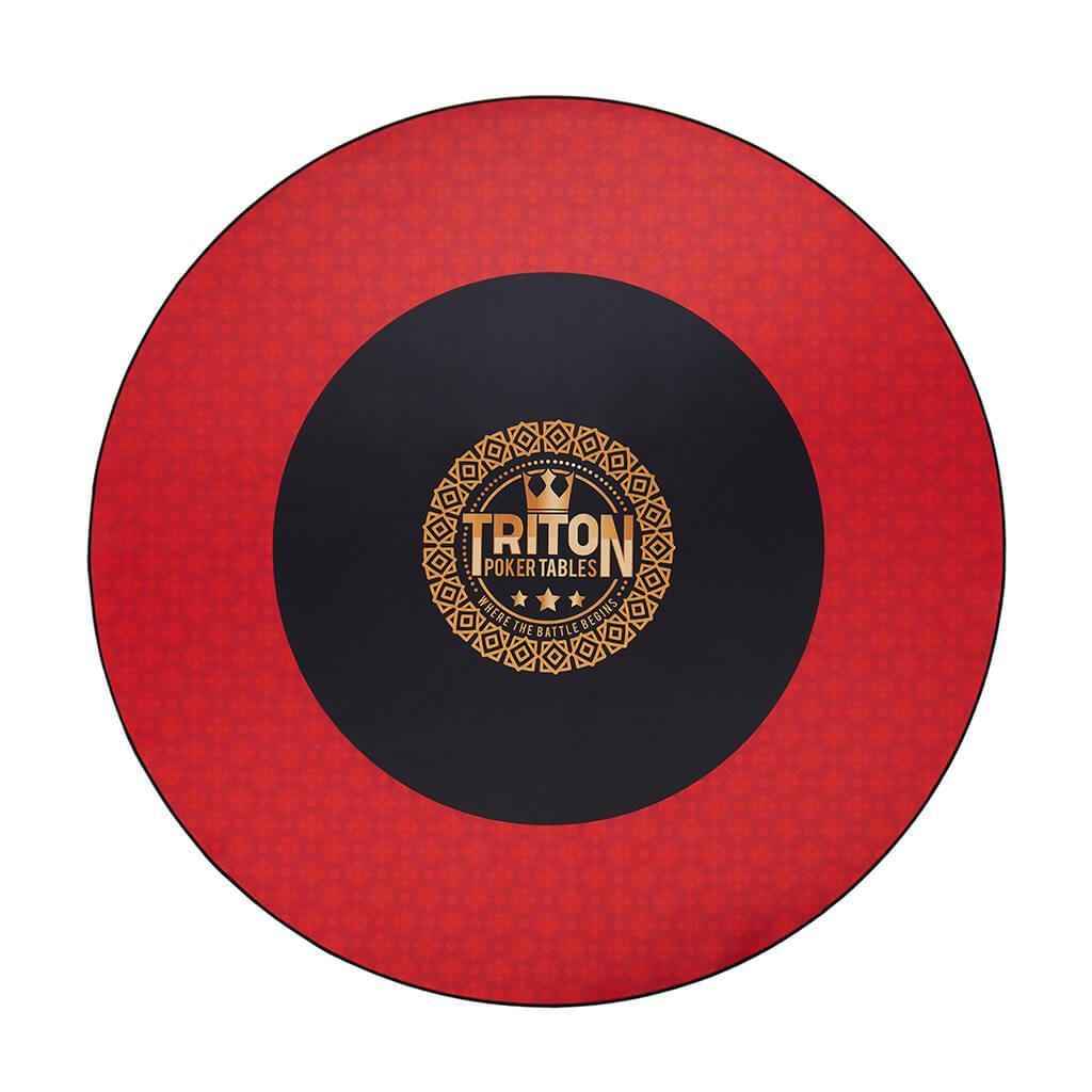 Triton Red Portable Round Poker Table Mat with Carry Case