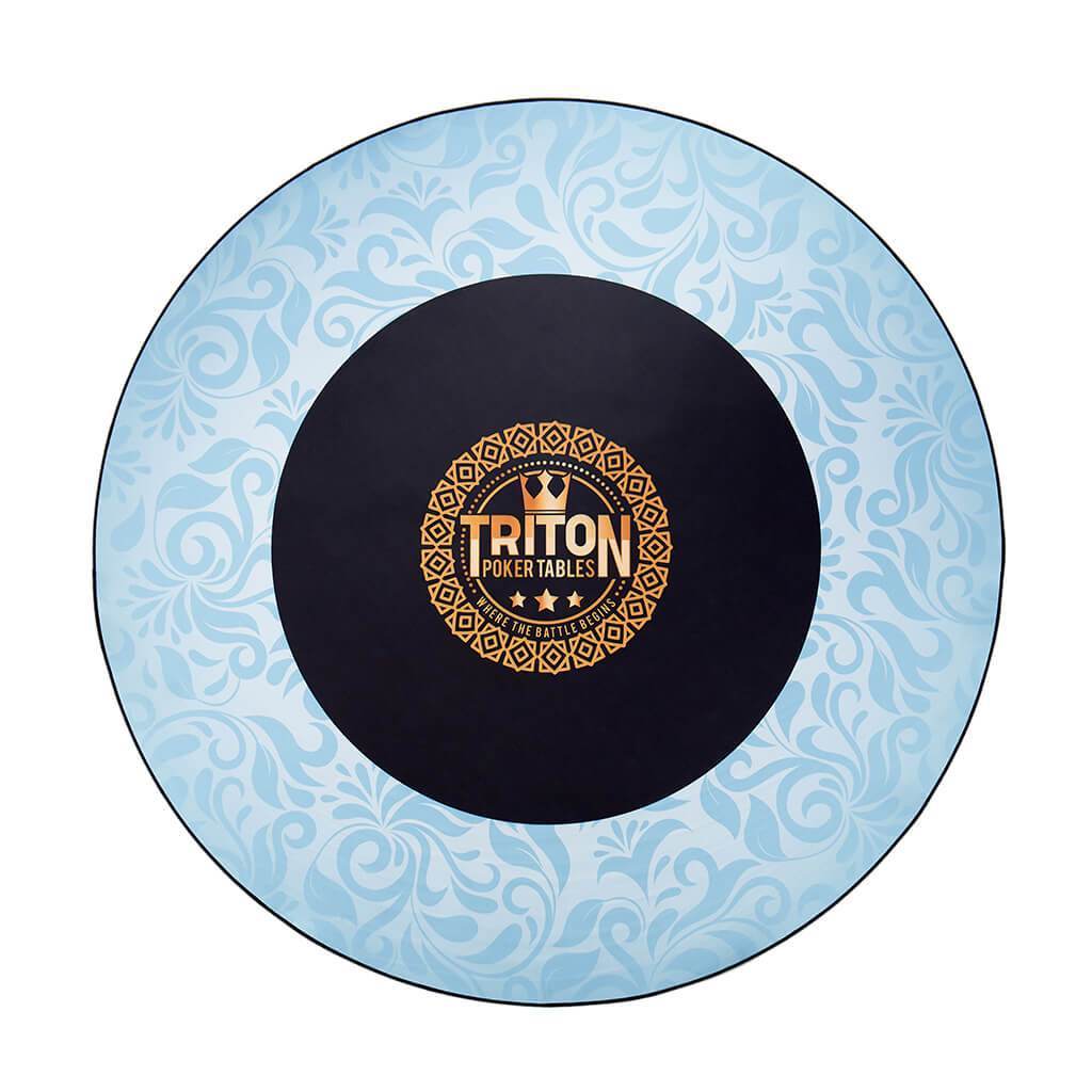 Triton Blue Portable Round Cards Table Mat with Carry Case